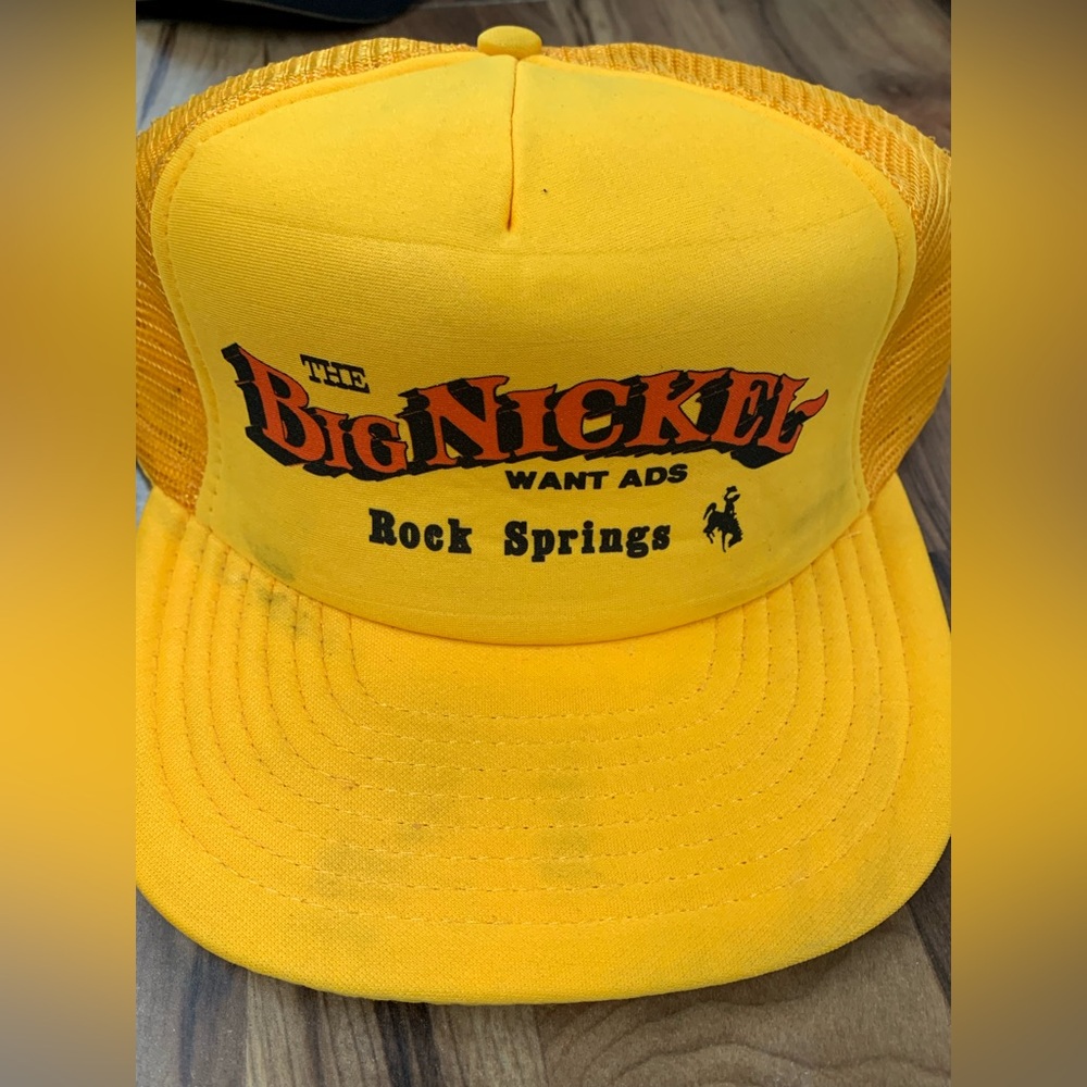 Vintage The Big Nickel Want Ads Rock Springs Wyoming SNAPBACK TRUCKER HAT 80’s